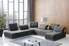 Divani Casa Ekron Modern Grey Fabric Modular Sectional Sofa Model VGMB-1881-GRY