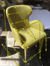 Modrest Tigard Mid-Century Yellow Fabric Dining Chair