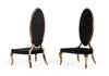 Modrest Mills Modern Black Velvet Rosegold Dining Chair Set Of 2 Model VGZAG-01-BLK