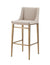 Modrest Mimi - Contemporary Beige + Brass Bar Stool (Set of 2)