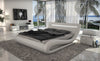 Eastern King Corsica Contemporary White Bed w/ Headboard Lights