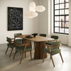 Modrest Sacks Mid Century Modern Green Fabric & Walnut Dining Chair Model VGMA-MI-1288-WAL