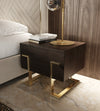 Modrest Moontide Modern Smoked Ash & Gold Nightstand