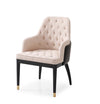 Modrest Nara Glam Beige Fabric, Black Bonded Leather And Champagne Gold Dining Chair Model VGVC-B022A-DC