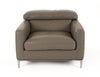 Divani Casa Natalia Modern Dark Grey Leather Chair Model VGKK1281X-DKGRY-CH