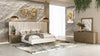 California King Modrest Nixa Modern Beige Velvet & Brushed Bronze & Birch 4 Piece Bedroom Set Model VGVC-BD1909-4PCSET-BGE-CK