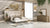 California King Modrest Nixa Modern Beige Velvet & Brushed Bronze & Birch 4 Piece Bedroom Set Model VGVC-BD1909-4PCSET-BGE-CK