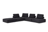 Divani Casa Nolden - Modern Black Fabric Modular Sectional Sofa
