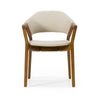Modrest Ocasio Mid Century Modern Cream Vegan Leather & Walnut Dining Chair Model VGCS-ACH-17090-CRM