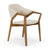 Modrest Ocasio Mid Century Modern Cream Vegan Leather & Walnut Dining Chair Model VGCS-ACH-17090-CRM
