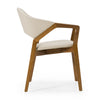 Modrest Ocasio Mid Century Modern Cream Vegan Leather & Walnut Dining Chair Model VGCS-ACH-17090-CRM