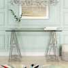 Modrest Ostro - Modern Stainless Steel + Glass Desk