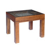 Wooden Mansion Wax and Lacquer Polish Glass End Table Model PA2082