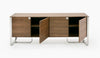 Modrest Pauline- Modern Walnut and Stainless Steel Sideboard Buffet