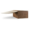 Modrest Pilot - Modern Dark Walnut + Beige Leather Desk