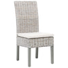 Kubu Whitewash Finish and Off White Fabric Dining ChairModel PLA3016NS