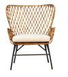 Daraga Black Metal Legs and Natural Rattan Occasional ChairModel PLA3103