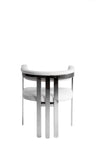 Modrest Pontiac Modern White Vegan Leather & Stainless Steel Dining Chair Model VGZA-Y129-WHTSTL