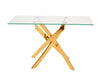 Modrest Pyrite Modern Glass and Gold Console Table