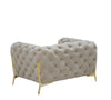 Divani Casa Quincey Transitional Beige Velvet Chair Model VGKNK8520-BEI-CH