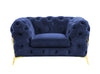 Divani Casa Quincey Transitional Blue Velvet Chair Model VGKNK8520-BLU-CH