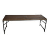 Bernal Antique Brown Finish and Gunmetal Base Counter TableModel RA10801