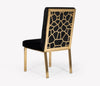 Modrest Reba Modern Black Velvet & Gold Dining Chair (Set of 2)