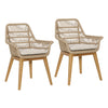 Kenna Natural and Ivory Cushion Outdoor Dining Chair Set Of 2Model RIV10016-NAT