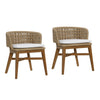 Keith Natural and Ivory Cushion Outdoor Dining Chair Set Of 2Model RIV10017-NAT