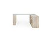 Nova Domus Roma - Modern Glass + Faux Travertine Reversible Desk