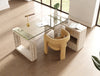 Nova Domus Roma Modern Glass & Faux Travertine Reversible Desk Model VGAN-ROMA-DESK