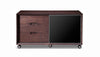 Modrest Ezra Modern Brown Oak and Grey Office Desk w/ Side Cabinet