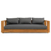 Renava Santorini Outdoor Grey Olefin Fabric & Natural Teak Sofa Set Model VGEF-CROVIE-SET
