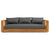 Renava Santorini Outdoor Grey Olefin Fabric & Natural Teak Sofa Set Model VGEF-CROVIE-SET