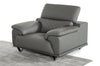 Divani Casa Wolford Modern Grey Leather Chair Model VGBNSBL-9210-GRY-CH