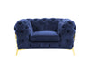 Divani Casa Sheila Transitional Dark Blue Fabric Chair Model VGCA1346-BLUE-CH