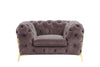 Divani Casa Sheila Transitional Silver Fabric Chair Model VGCA1346-SIL-CH
