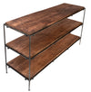 Tristan Medium Brown Sealed Finish and Gunmetal Legs Console TableModel SHR119