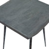 Velez Sandblasted Grey Finish and Antique Black Metal Legs Side TableModel SHR161