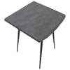 Velez Sandblasted Grey Finish and Antique Black Metal Legs Side TableModel SHR161