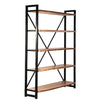 Santos Natural Wood Finish with Black Metal Frame Bookcase Model SHR196