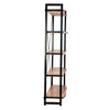 Santos Natural Wood Finish with Black Metal Frame Bookcase Model SHR196