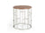 Modrest Silvia Modern Walnut & Stainless Steel End Table
