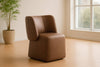 Modrest Standing Modern Brown Vegan Leather Dining Chair With Castor Wheels Model VGKK-KF.Y1255-BRN
