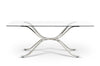 Modrest Adderley Modern Stainless Steel w/ Glass Top Dining Table