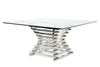 Modrest Crawford Contemporary Clear Glass Square Dining Table