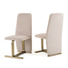 Modrest Tasha Modern Beige Linen & Brushed Brass Dining Chair (Set Of 2) Model VGVC-B2133-BGELN