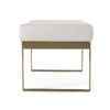 Modrest Tatum - Modern Off-White Fabric + Brass Dining Bench