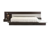 Modrest Torino Contemporary Brown Oak & Grey Platform Bed w/ Lights