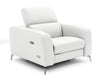 Lamod Italia Turin Italian White Leather Recliner Chair Model VGCCROMA-WHIT-CH